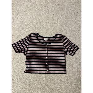 Vintage y2k Abercrombie cropped Babydoll Tee Med 100% Cotton grunge skater